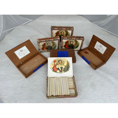 375 - Collection of 7 cigar boxes, 4 Bolivar Cuba, 3 Fribourg & Treyer 19cm x 13,5 cm x 3,5 cm