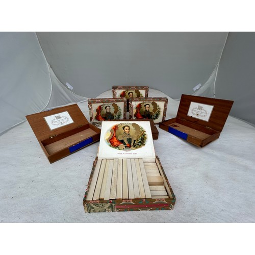 375 - Collection of 7 cigar boxes, 4 Bolivar Cuba, 3 Fribourg & Treyer 19cm x 13,5 cm x 3,5 cm