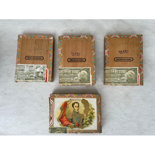 375 - Collection of 7 cigar boxes, 4 Bolivar Cuba, 3 Fribourg & Treyer 19cm x 13,5 cm x 3,5 cm