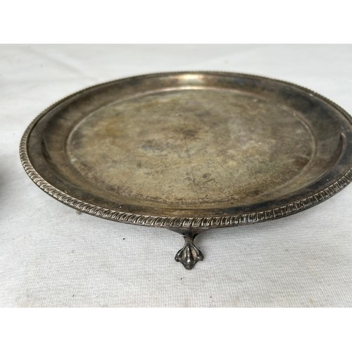 373 - Collection of silver plated dinner table accessories containing two Wine Bottle Coasters diameter 16... 