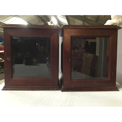 432 - Pair Large smokers cabinets with key approx 32cm high.