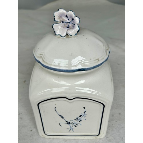 407 - Villeroy & Boch Old Luxembourg blue floral pattern Jar with Lid