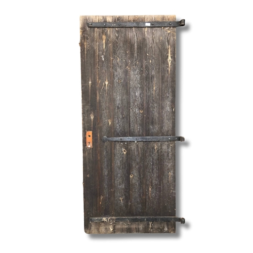 413 - Antique Large Wooden door with Beautiful Wrought Iron Hinges - Large - Hinges can be removed and doo... 