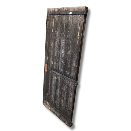 413 - Antique Large Wooden door with Beautiful Wrought Iron Hinges - Large - Hinges can be removed and doo... 