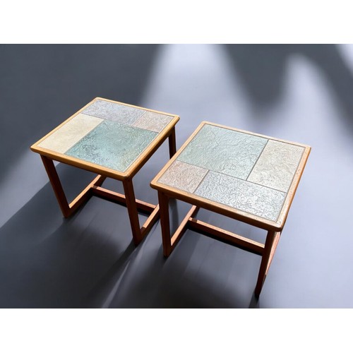 135 - 2 x Danish mid century tiled top tables by Mobelfabrikken Toften