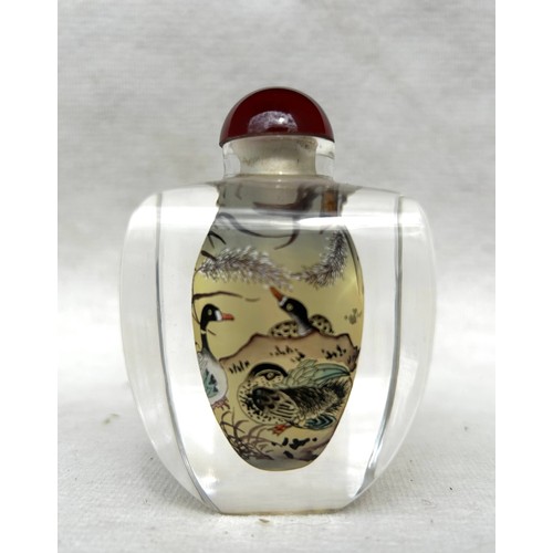 424 - A Chinese Glass Snuff bottle with a Collection of Mdina and other signed paper weights and perfume b... 