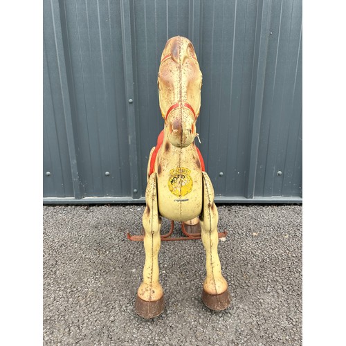 436 - Mobo toy horse 1950/60s. 68cm length x 70cm height