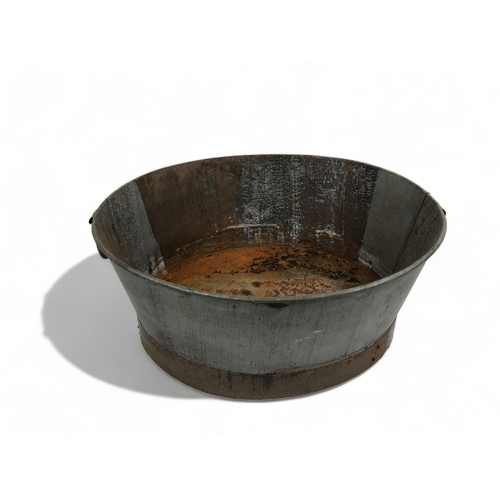 652 - A Large Oval Galvanised Bath/ Planter