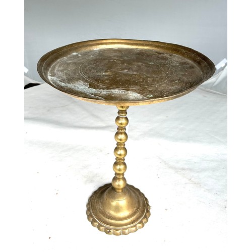 48 - An Antique Brass Wine Table - 43cm tall x 34cm wide