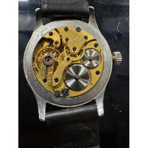 473 - A 1940's Longines military issue wristwatch.With Broad arrow stamp to dial.Movement no. 6901077, 16 ... 