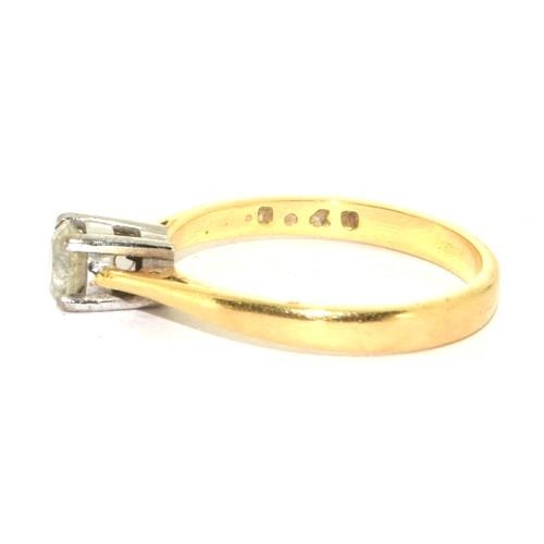 23 - 18ct gold ladies Diamond solitaire Hall marked as as 40 points size N