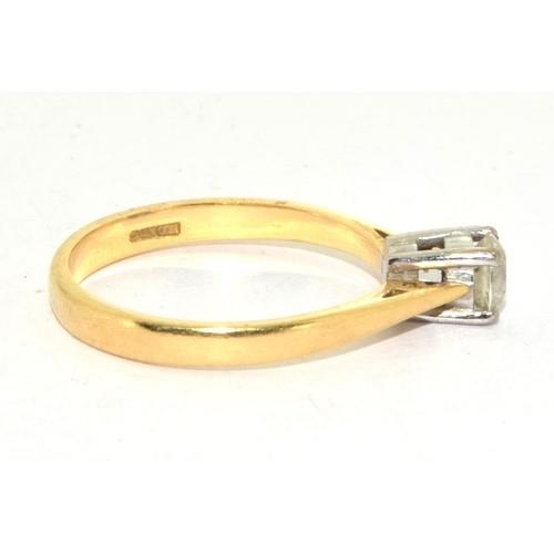 23 - 18ct gold ladies Diamond solitaire Hall marked as as 40 points size N