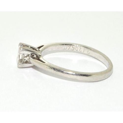 50 - Platinum ladies Diamond solitaire hall marked as Diamond in ring of approx 0.25ct size L