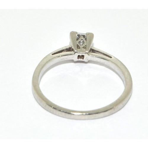 50 - Platinum ladies Diamond solitaire hall marked as Diamond in ring of approx 0.25ct size L