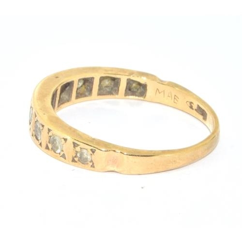 92 - 9ct gold vintage Diamond 1/2 eternity ring approx 40 points size O