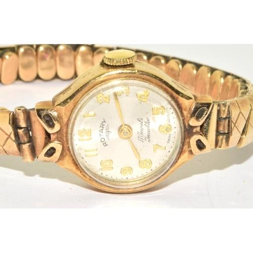 12 - 2 ladies watches a boxed Rotary and a similar gold case Rotary one