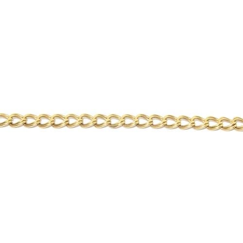 43 - 9ct gold double fancy link bracelet 19cm long 5.5g