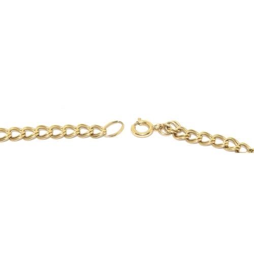 43 - 9ct gold double fancy link bracelet 19cm long 5.5g