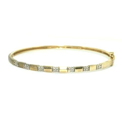 45 - 9ct gold Diamond set bangle 8.7g