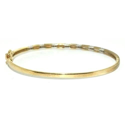 45 - 9ct gold Diamond set bangle 8.7g