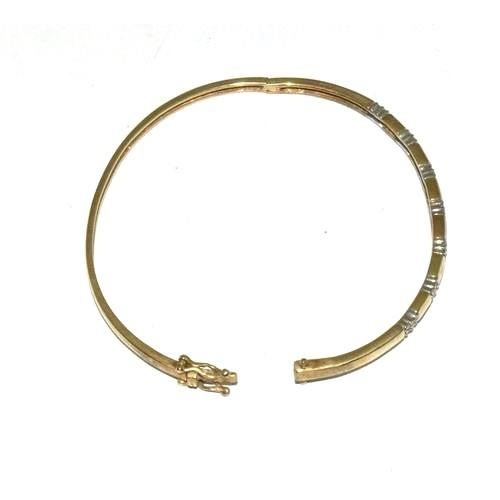 45 - 9ct gold Diamond set bangle 8.7g