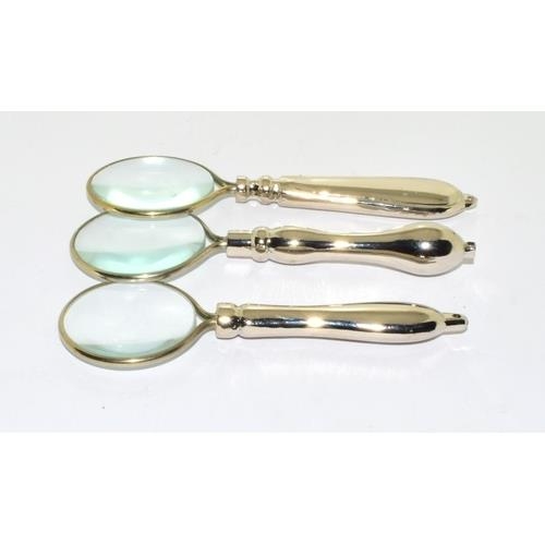 83 - Set of 6 silver plated graduated Magnifying glasses