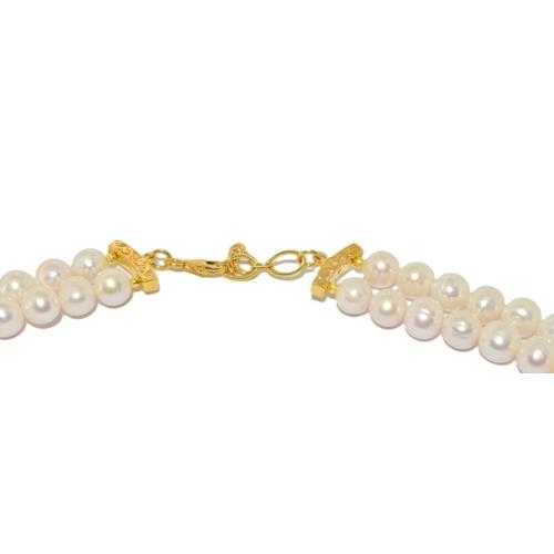 85 - A good set of fresh water pearls set in silver with Sapphire , Ruby and Diamond clasp