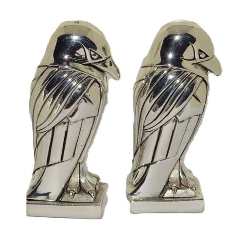 86 - Pair Art Deco style Penguin condiments stamped 800 to the base