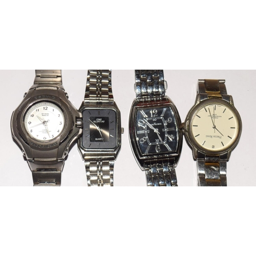 202 - Mixed quantity of gents watches seen working at time of cataloguing all with new batteries 