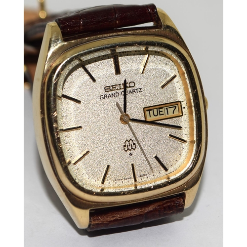 240 - Quality Seiko Grand Quartz Twin Quartz gents dress watch ref: 9943-5010, serial number dates this wa... 