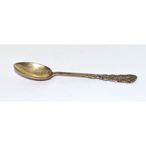 193 - Silver hall marked vesta case together a silver hall marked Tea spoon 38g