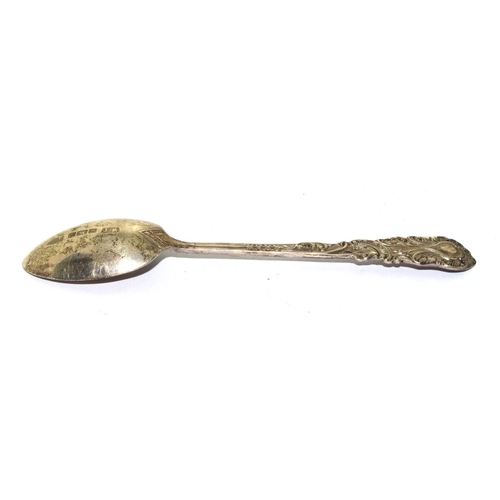 193 - Silver hall marked vesta case together a silver hall marked Tea spoon 38g