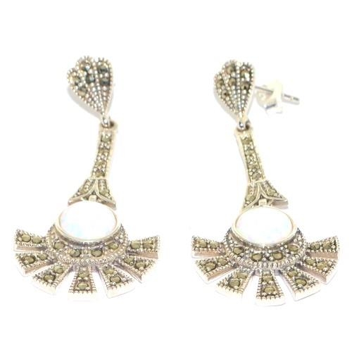 194 - Pair of silver Sunburst design fashion earrings