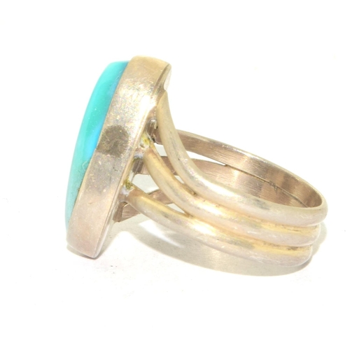 200 - 925 silver ladies vintage Turquoise ring size M