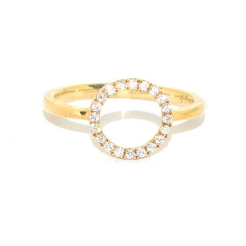 231 - 9ct gold Diamond polo design ring size M