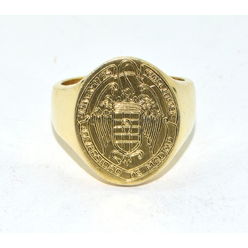 58 - 925 silver gilt gents signet ring size O