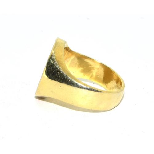 58 - 925 silver gilt gents signet ring size O