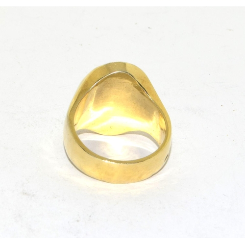 58 - 925 silver gilt gents signet ring size O