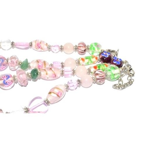 229 - Two rose quartz Venetian glass bead necklaces.