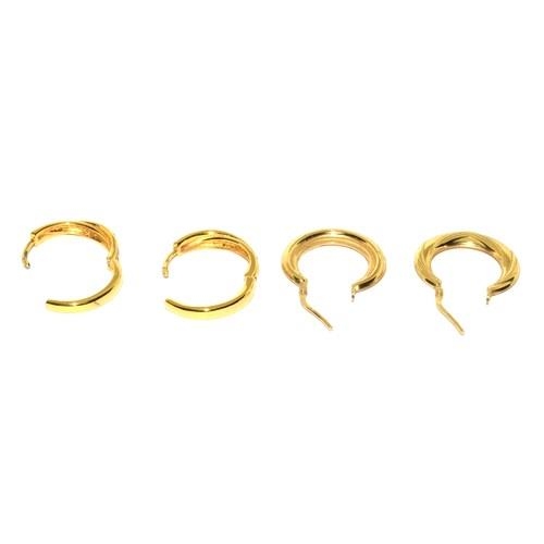 241 - 2 pairs of gold on 925 silver hoop earrings.