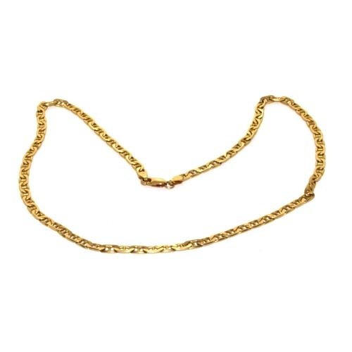 272 - 9ct gold fancy link solid neck chain with lobster claw clasp 50cm long 18g