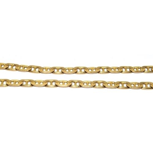 272 - 9ct gold fancy link solid neck chain with lobster claw clasp 50cm long 18g