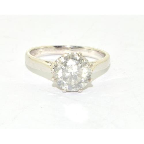 300 - 18ct white gold Diamond solitaire ring of approx 2.1ct size M