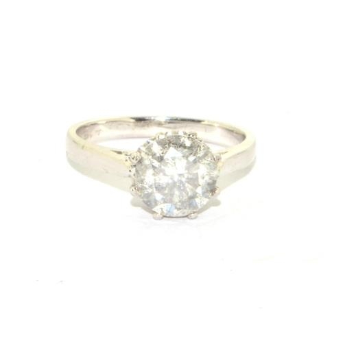 300 - 18ct white gold Diamond solitaire ring of approx 2.1ct size M