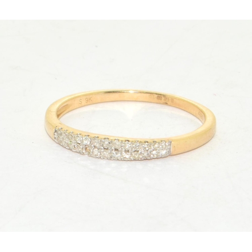 313 - 9ct gold ladies Diamond 1/2 eternity ring size R