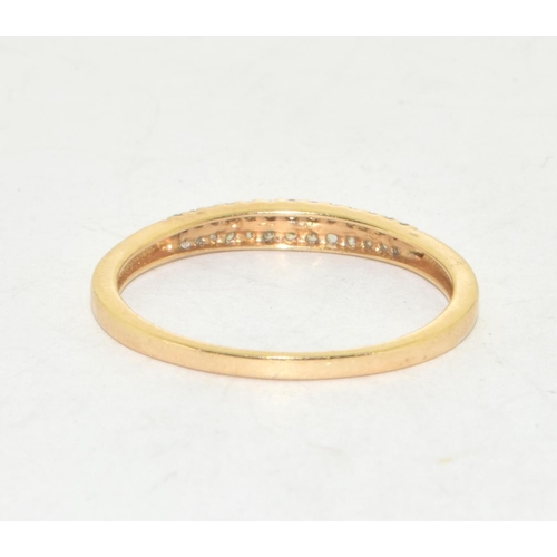 313 - 9ct gold ladies Diamond 1/2 eternity ring size R