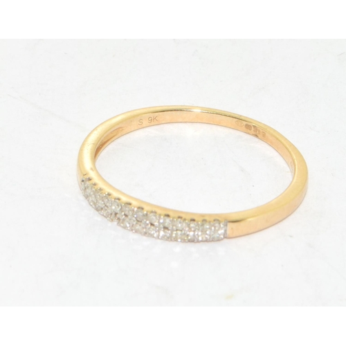 313 - 9ct gold ladies Diamond 1/2 eternity ring size R