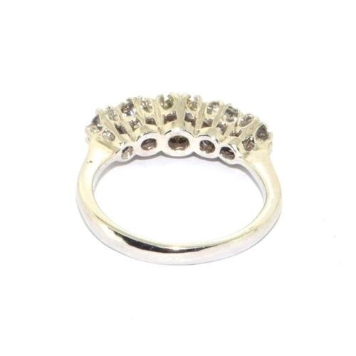 318 - 18ct white gold ladies 5 stone diamond ring size N