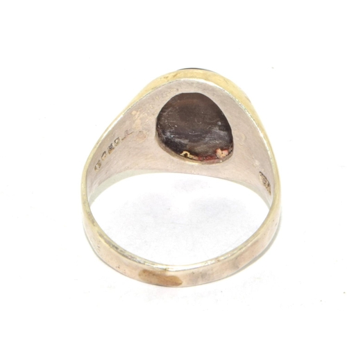 322 - 925 silver oval Tigers eye ring size Q