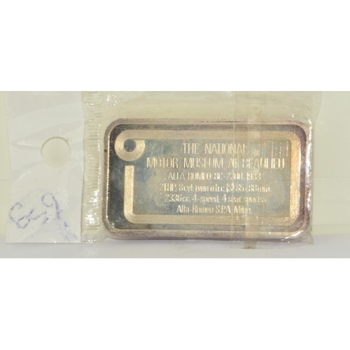 323 - Proof Silver Ingot from the Longleat Motor Museum car collection no 2157 65g